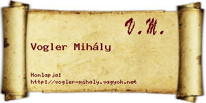 Vogler Mihály névjegykártya
